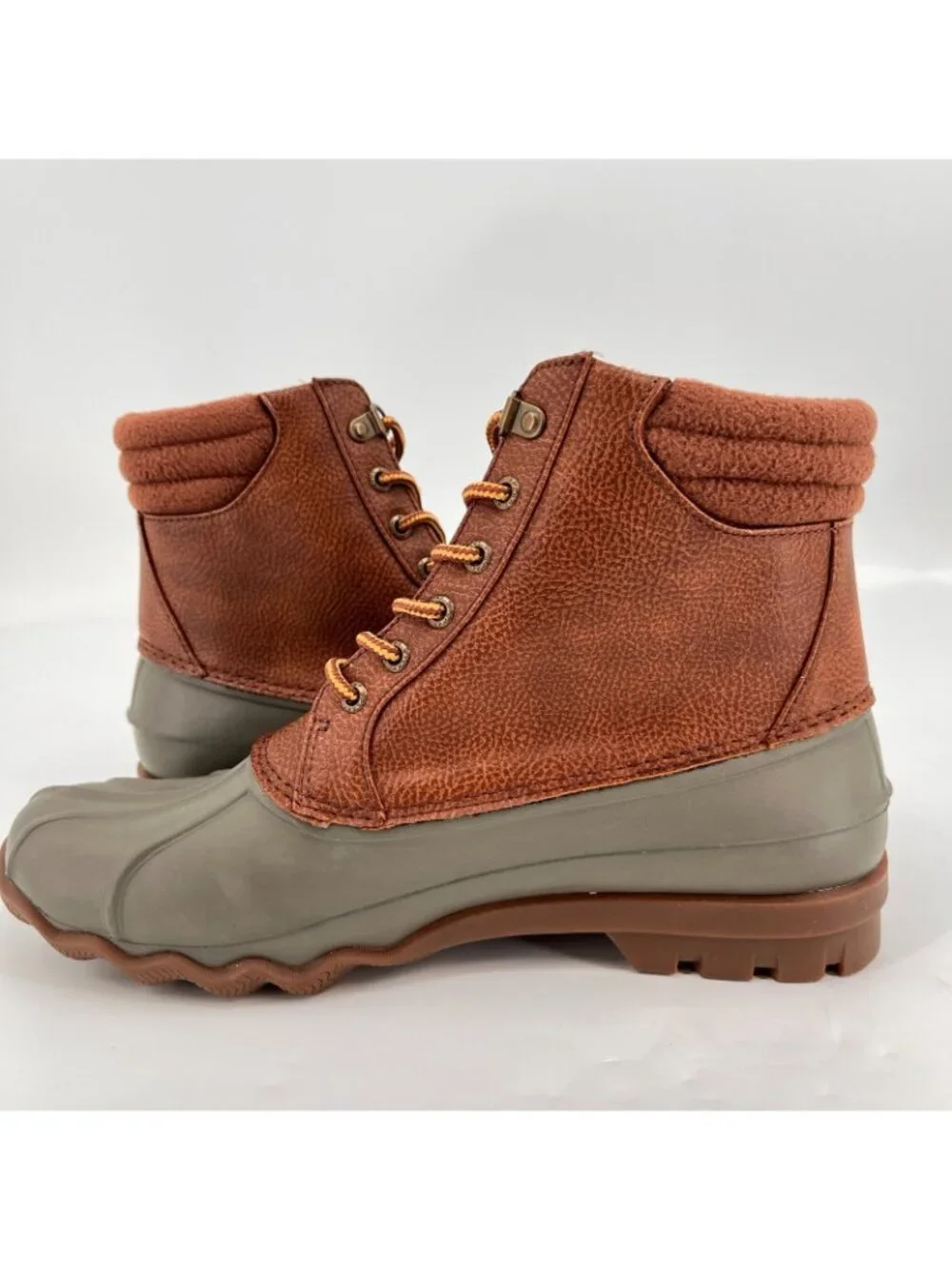 Men's Sperry Avenue Synthetic Duck Boot Tan / Olive, Size 9.5 M